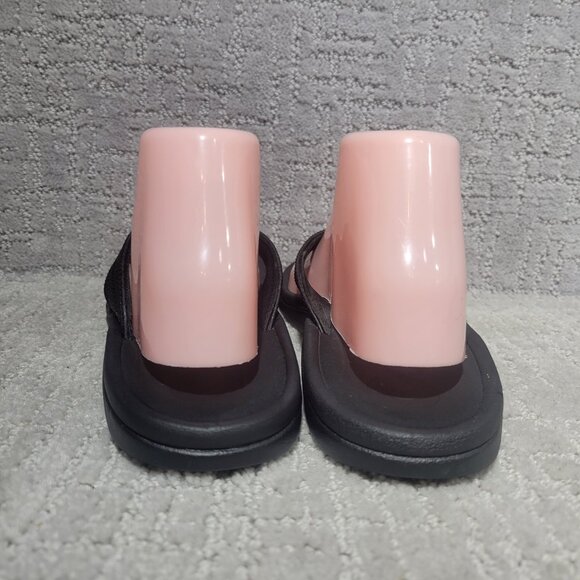 Olukai Ohana Women's Size US 8 Black Leather Slip On Flat Flip Flop Sandals - Picture 8 of 9